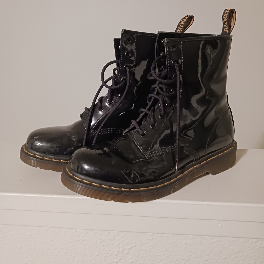 Dr. Martens Black Patent Leather Boots